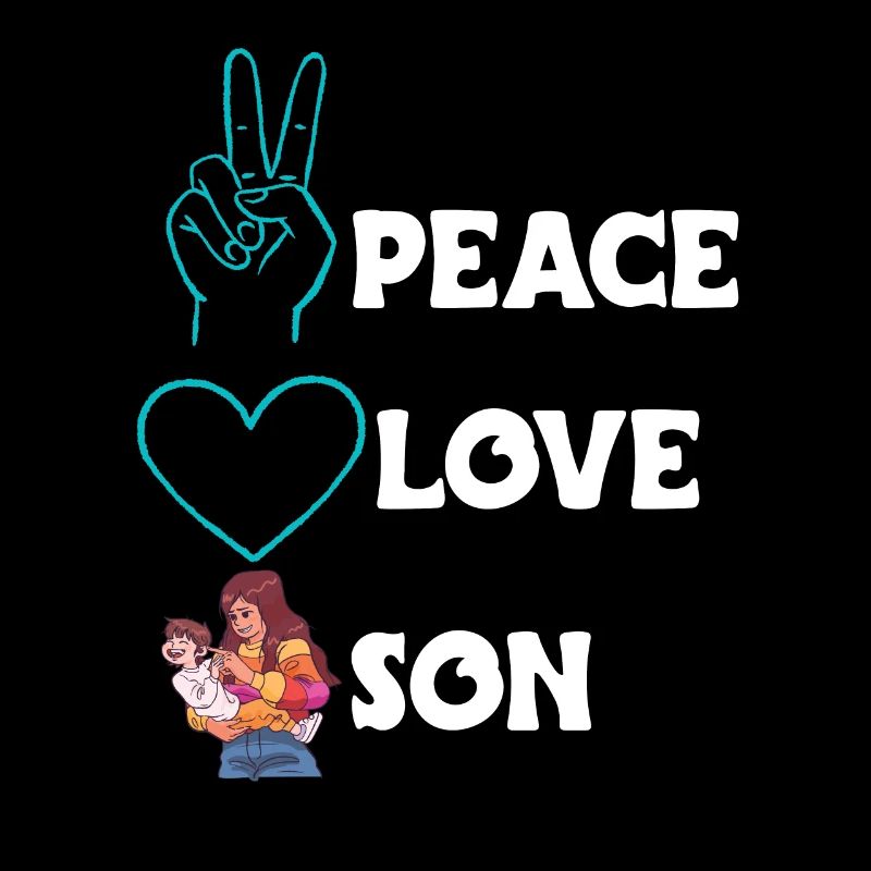 Peace Love Mom Son Boy