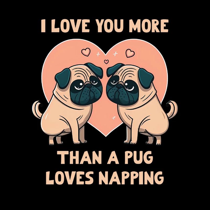 I Love you more than a pug loves Napping