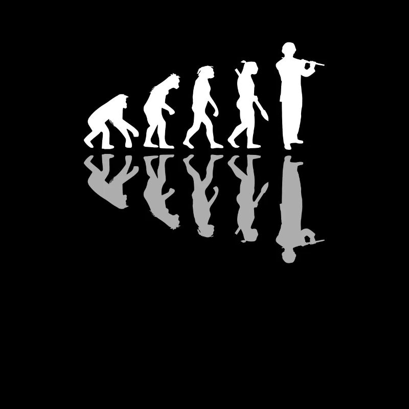 Human Evolution Flutist Musician Flute Player
