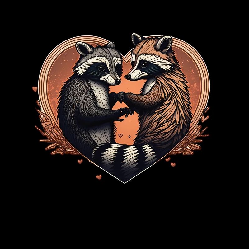 Cœur de raton laveur Saint-Valentin