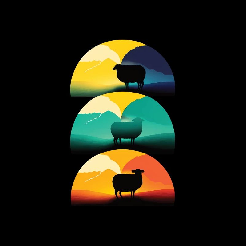 Les moutons adorent le coucher du soleil