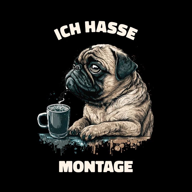 Ich hasse Montage! Mops Hund