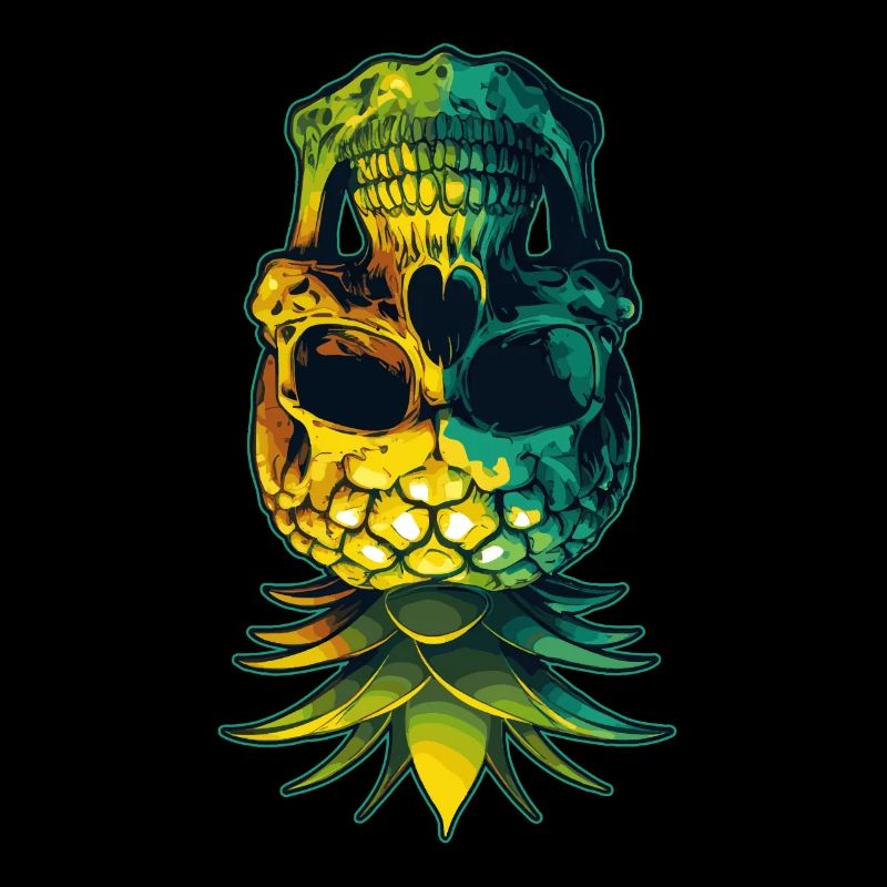 Upside Down Ananas Totenkopf Swinger Swinging Geschenk