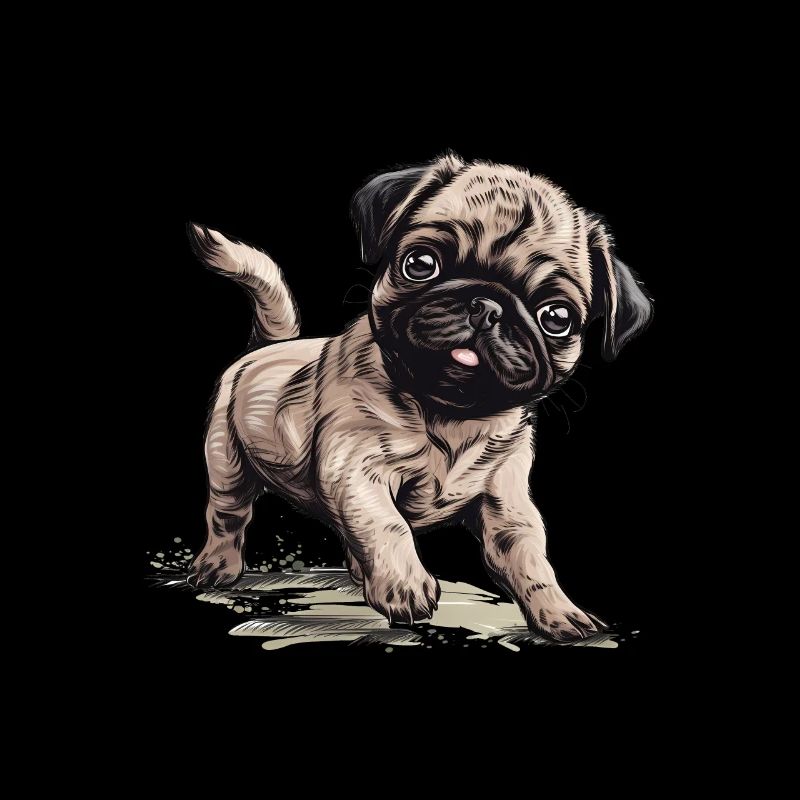 Petit chien carlin mignon
