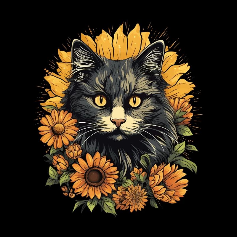 Meow Flower Cat Sunshine Kitten Lover