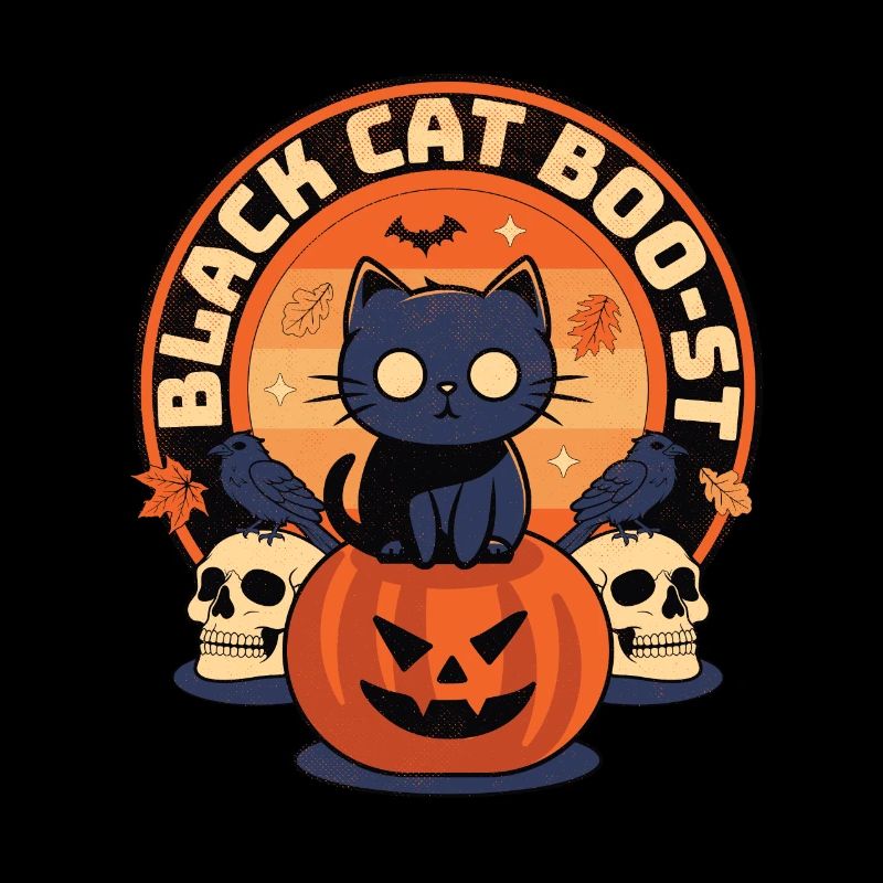 Black Cat Boo-st - Enchanting Halloween Spectacle