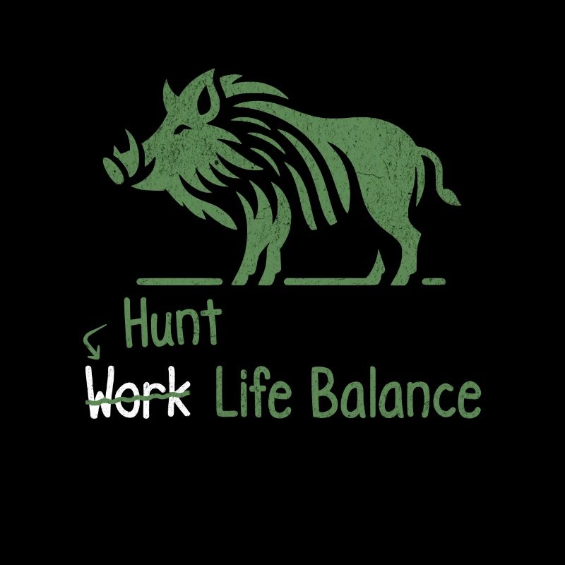 Équilibre de la vie de la chasse Travail de chasse au cochon