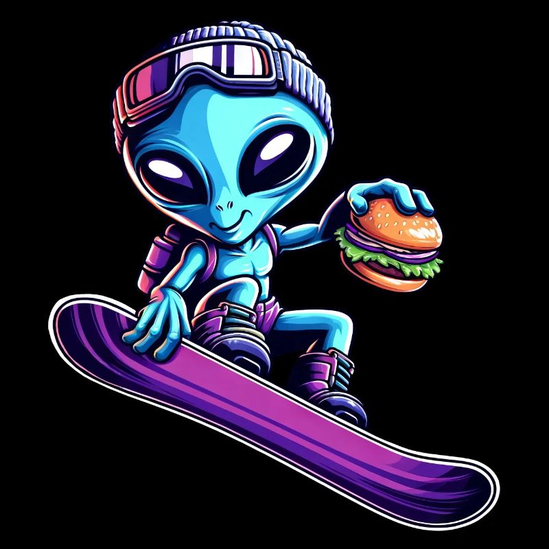 Alien Snowboard Hamburger Abenteuer