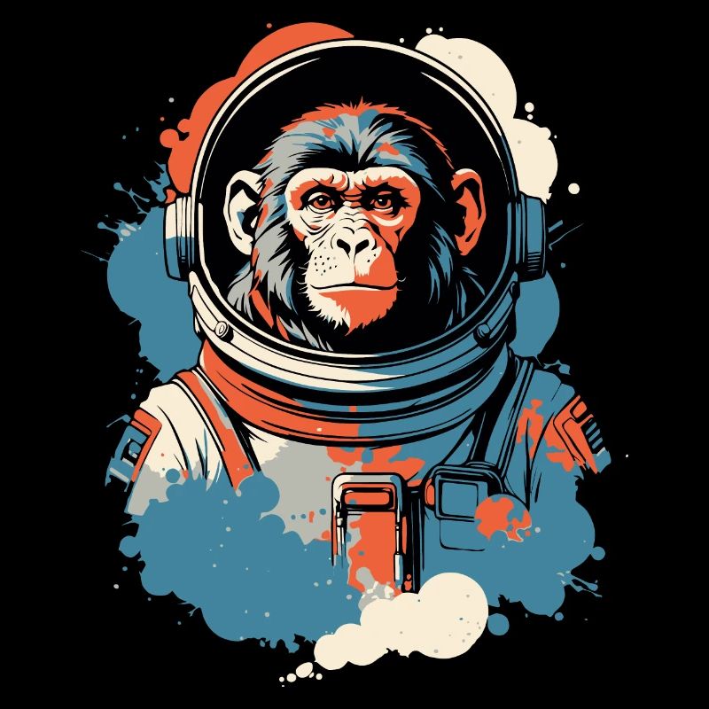 Ein Affe im Raumanzug