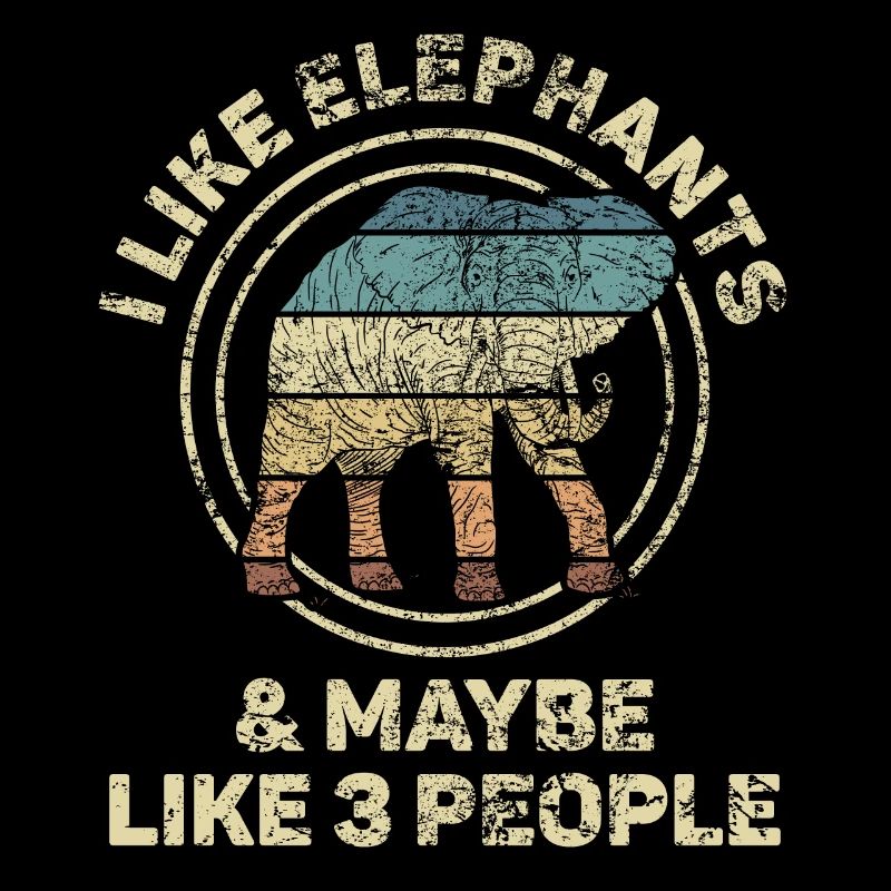 Elefant Spirit Tier Liebe Vintage Design