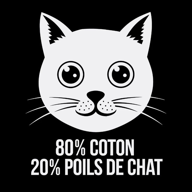 80% Coton 20% Poils De Chat Humour Chatons