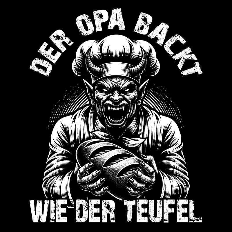 Opa backt wie der Teufel - lustiges Backmotiv