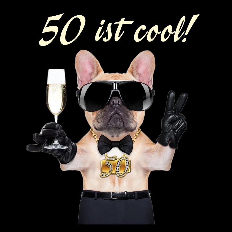 NEU Geburstags Mops 50 ist cool Geschenk