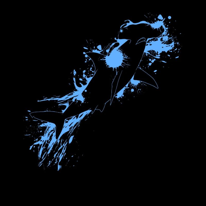 Bleu requin-marteau poisson