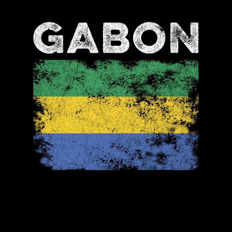 Gabon Flag Distressed - Drapeau gabonais