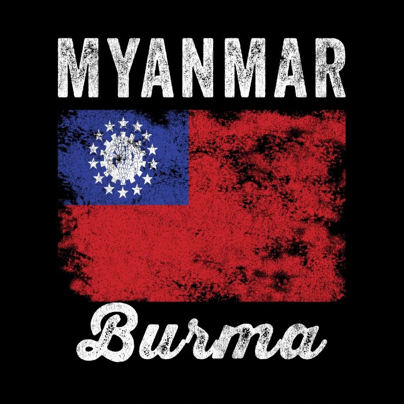 Drapeau du Myanmar en détresse - Drapeau birman