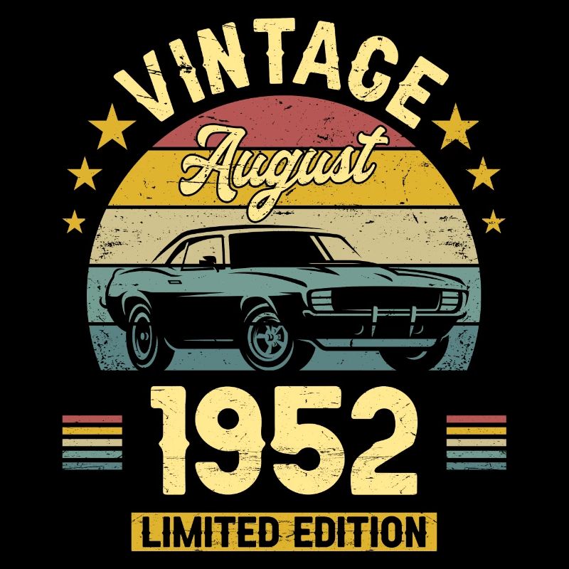 Vintage Août 1952 70 Ans Anniversaire
