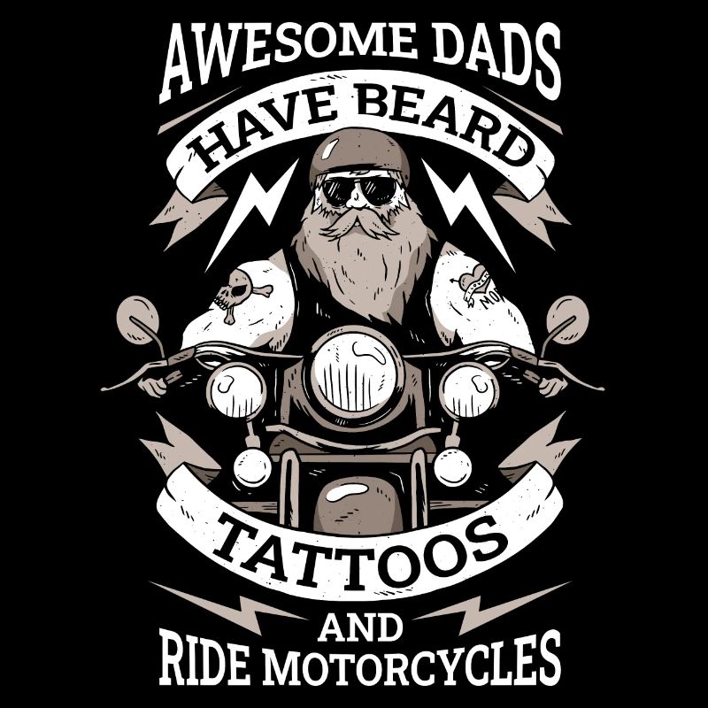 Dads Beard Tattoos Motorcycles Bart Geschenk