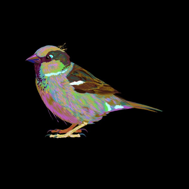 Colorful Splash Bird Sparrow