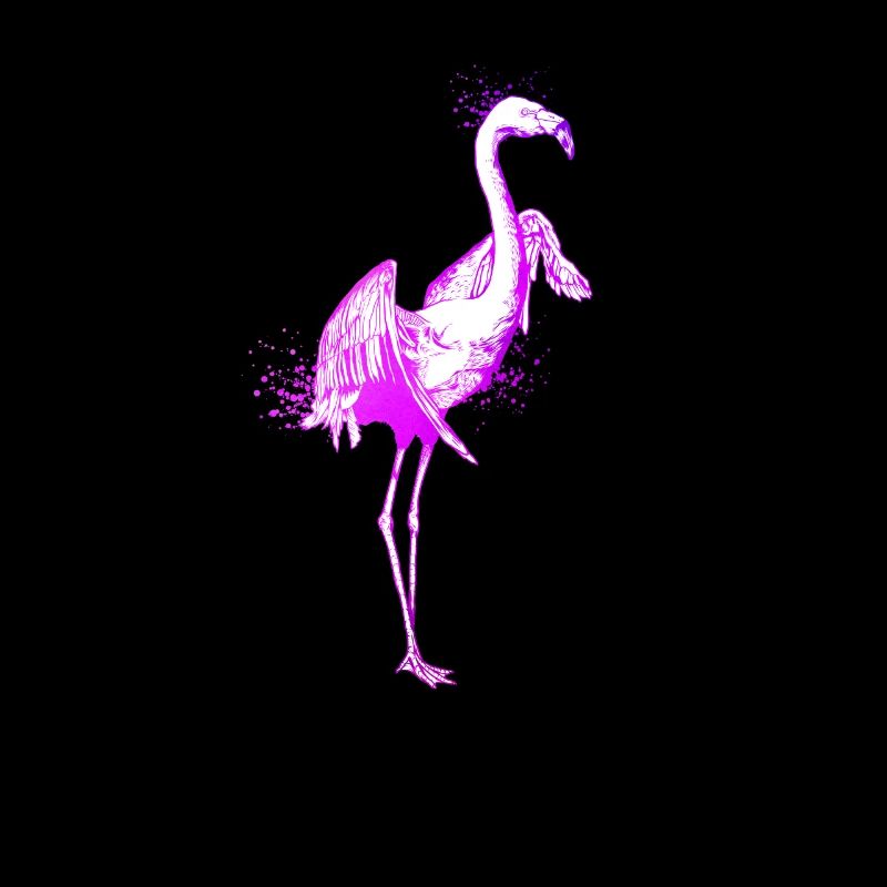 Farbenfrohe Zeichnung eines Flamingo