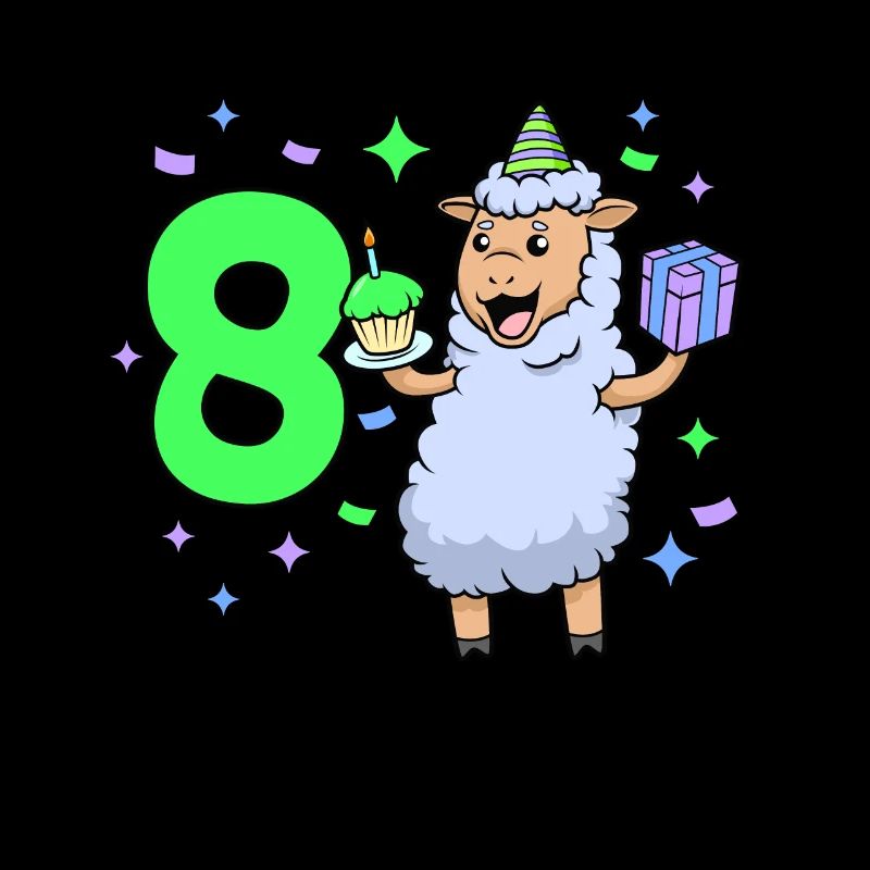 Mit Schaf - Mädchen Geburtstag 8 Jahre