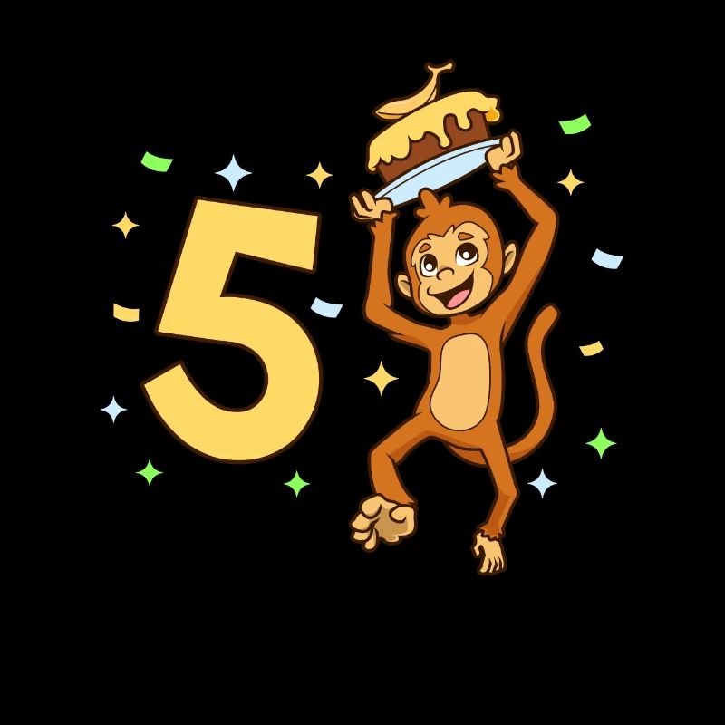 Mit Affe - Kinder Geburtstag 5 Jahre