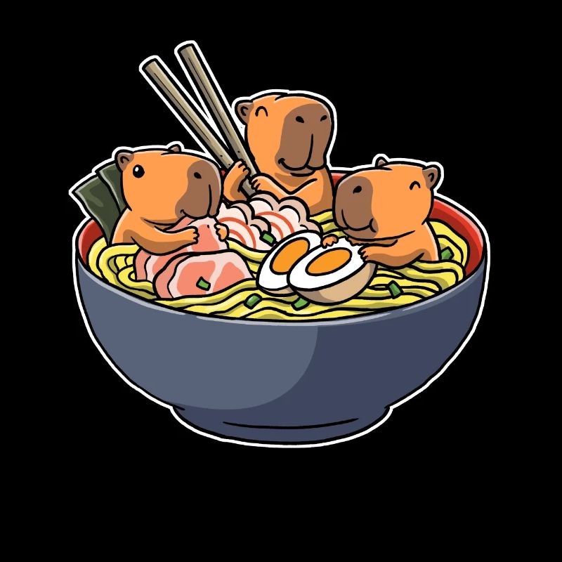 Capybara Manger Ramen Capybara Cadeau