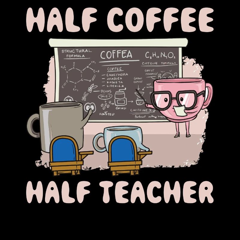 Half Coffee Half Teacher Coffee Gift