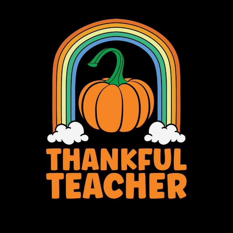 Grateful Teacher Thanksgiving Fall Season Turkey