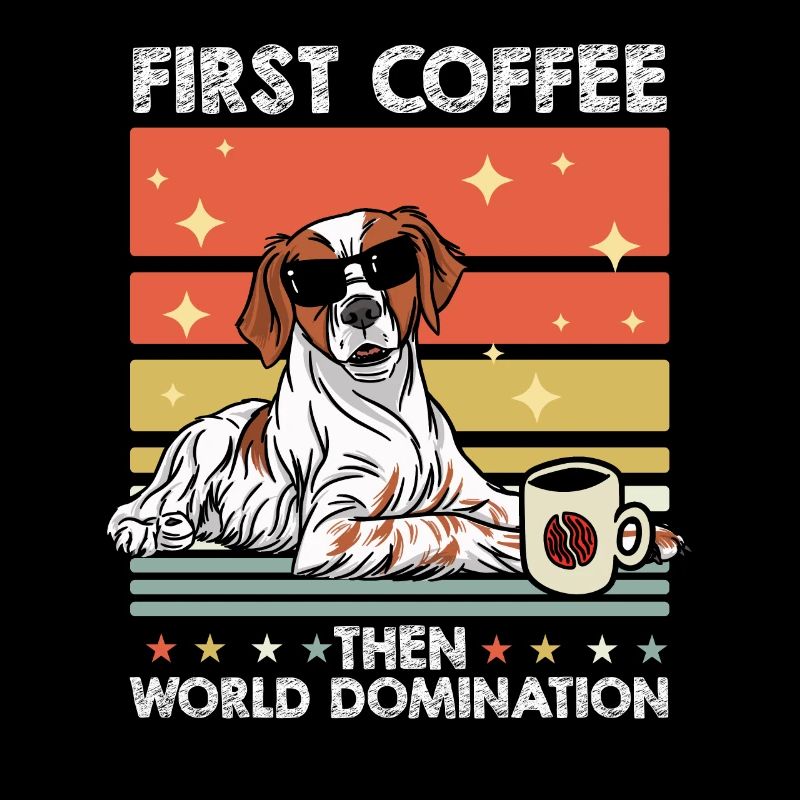 Brittany Spaniel Kaffee Untergläser