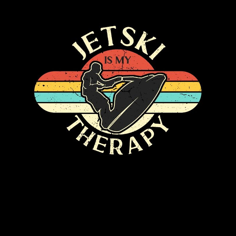Jet Skiing Jet Ski Therapy Retro Loves Motor Boat