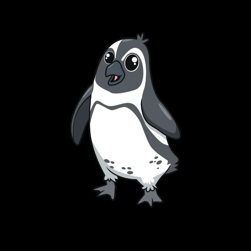 Pingouin à lunettes Kawaii