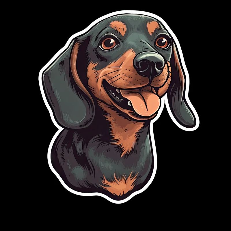 Dackel Teckel Hund Rasse Illustration Welpe Bild