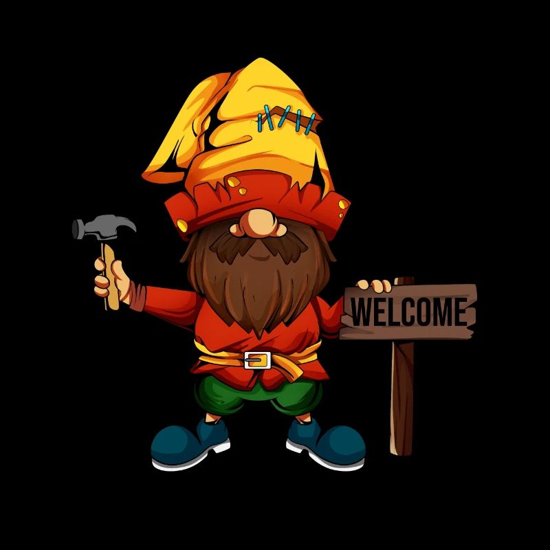 Gartenzwerg sagt Willkommen