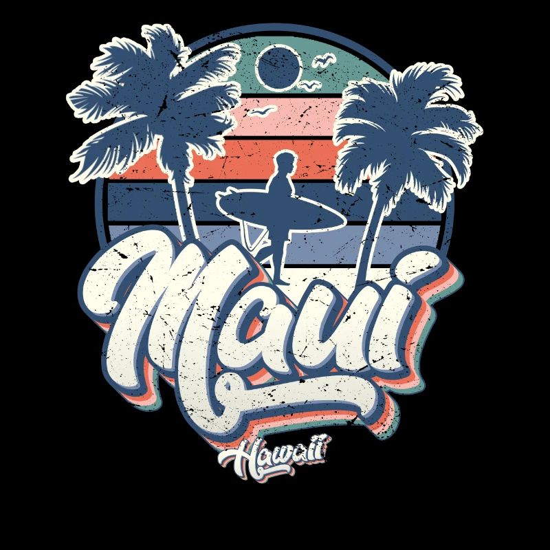 Maui Hawaii Surf 70s Beach Retro Vintage