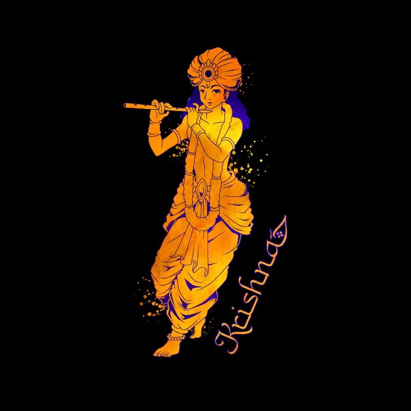 Hindu God - the Blue Flute Player Krishna