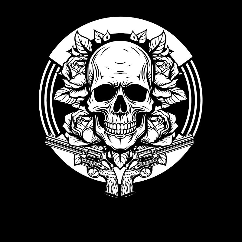 80s Rock Roses Skull Rose Skull Rifles