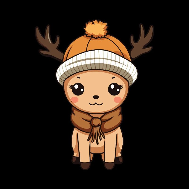 Reh Geweih Winter Tier Niedlich Comic