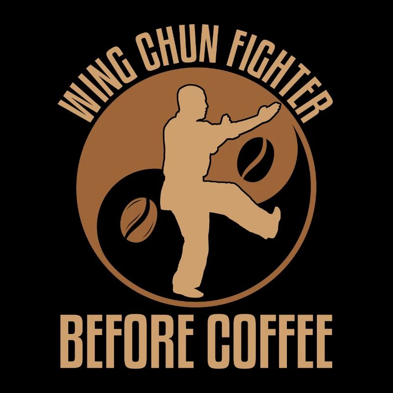 Combattant de Wing Chun avant l’amateur de café d’arts martiaux