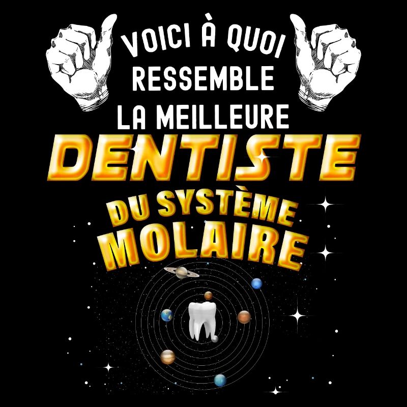 Female Dentist Solar System Molar Tooth