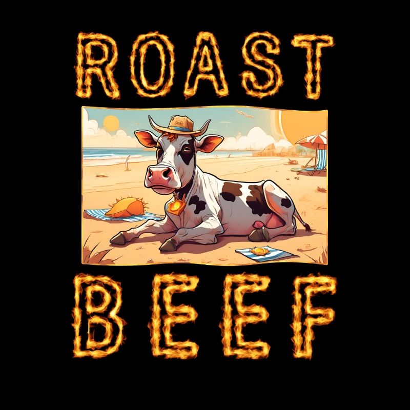 Roast Beef Cow Holiday Beach Sunbathing Roast Beef