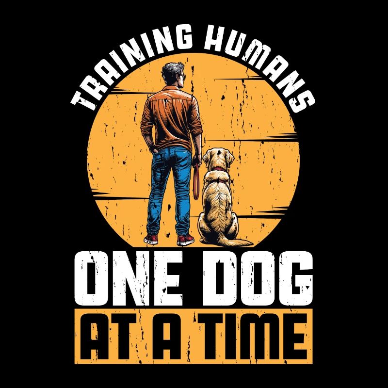 Dog Trainer Training Humans One Dog Animal Lover