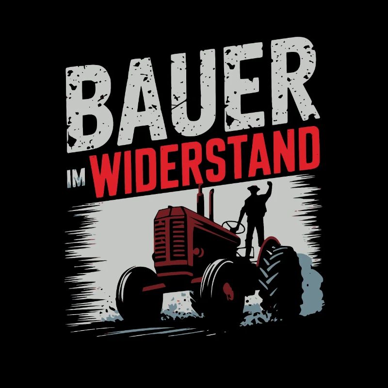 Bauern mit Traktor bei Demo Protest im Widerstand