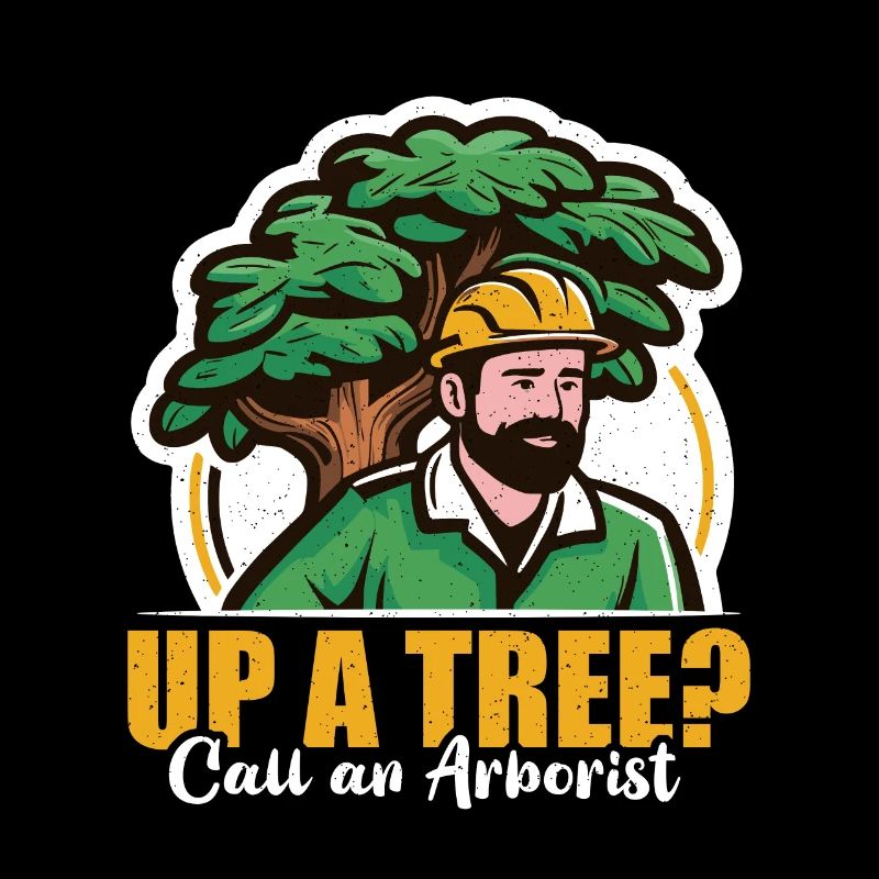 Arborist Up A Tree Call Woodcutter Forest Worker