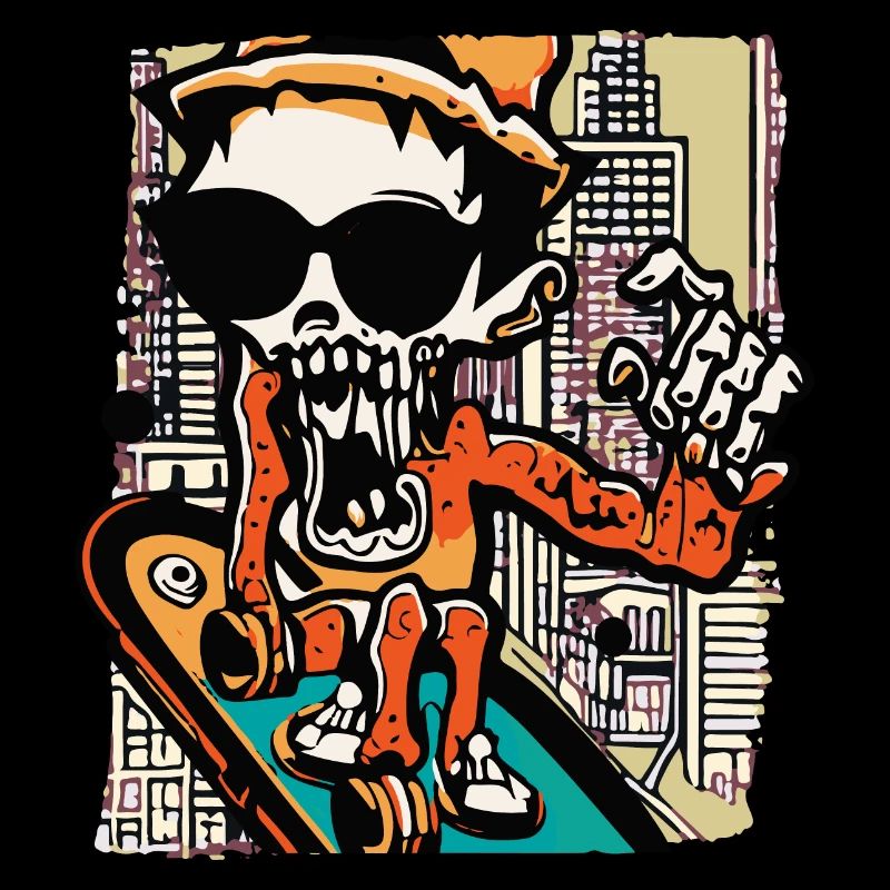 Coole Illustration von einem Zombie mit Skateboard