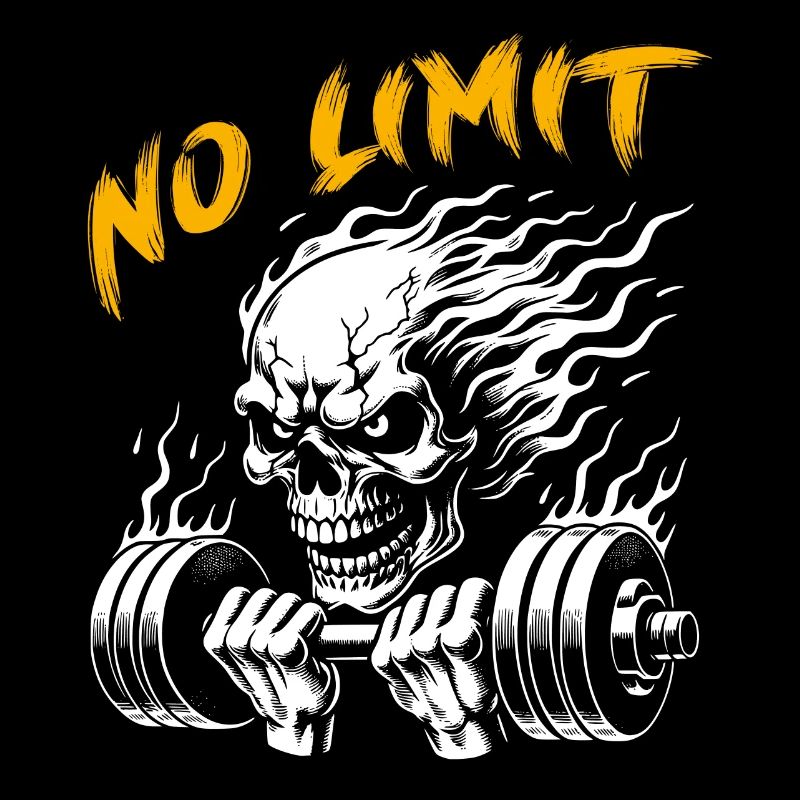 No Limit hartes Workout Skull mit Hantel