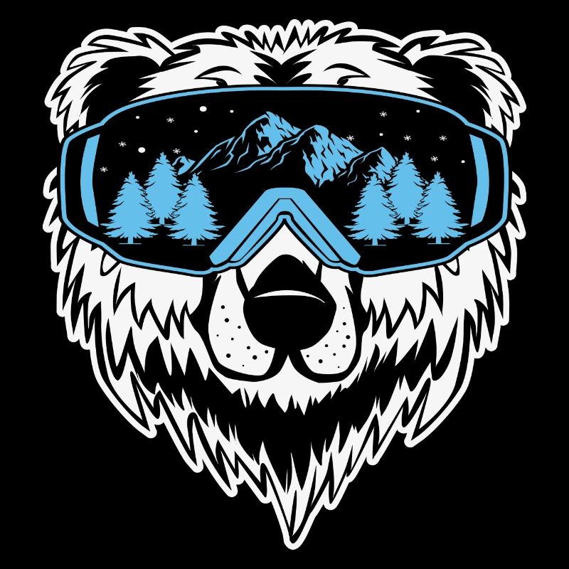 Funny Ski Jumping Winter Sports Bear Sunglass