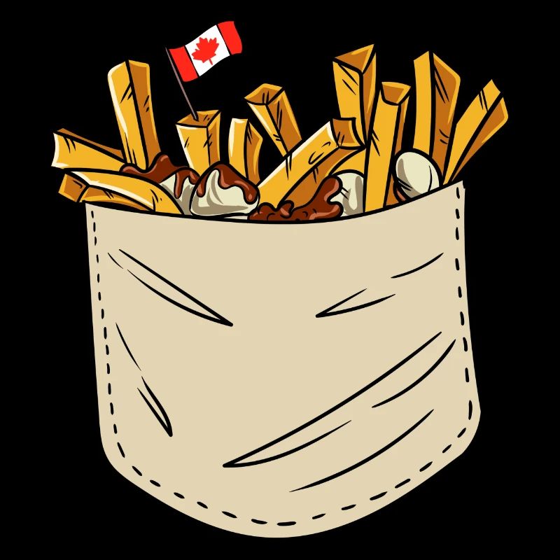 Kanadische Poutine Pommes Frites Mittagessen