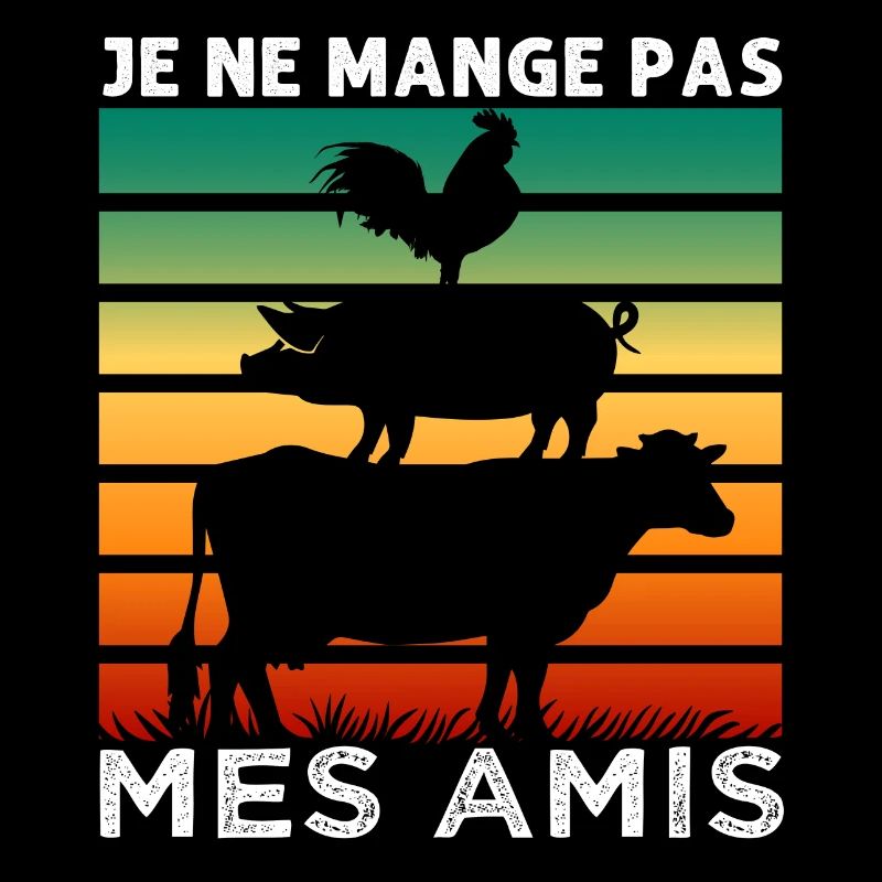 Végétarien je ne mange pas mes amis cadeau vegan.