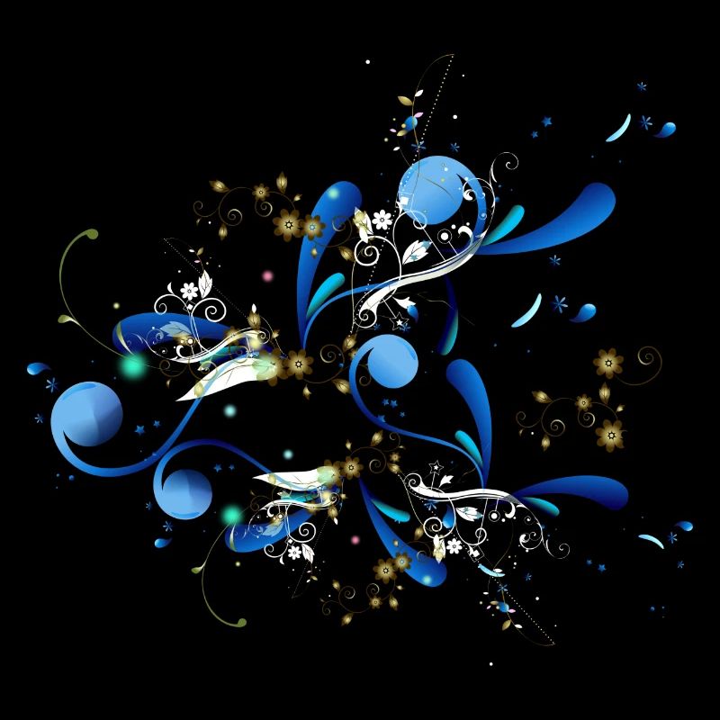 Fleurs Vrilles Ornement abstrait